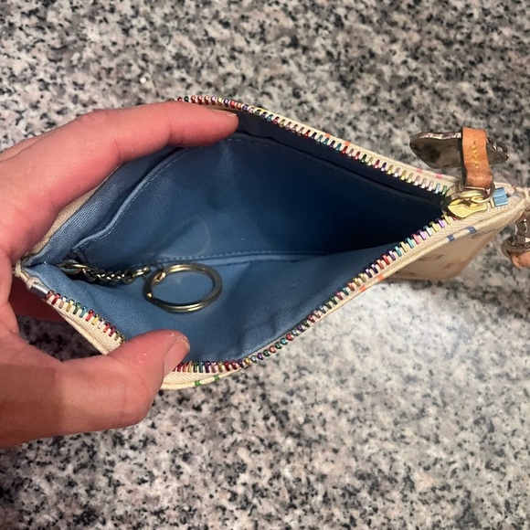 Dooney & Bourke Women's Multicolor Logo Wristlet, Key charm & Rainbow Zipper - Picture 7 of 7